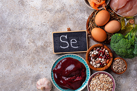 Selenium is found in food, for example in fish, nuts and grain products