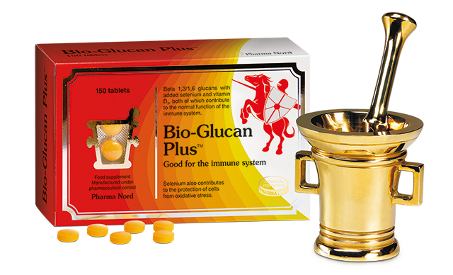 Box containing tablets with pure 1,3/1,6 beta-glucans, selenium and vitamin D